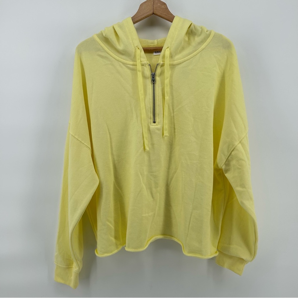 Gap‎ Hoodie Womens XL Yellow Half Zip Pullover Sweatshirt Lightweight Athleisure